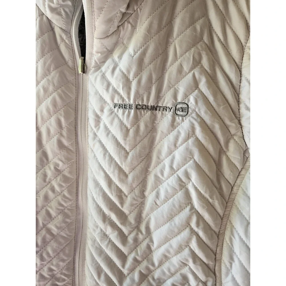 Free Country Women's Quilted‎ Sherpa Lined Puffer Vest XXL Light Pink Full Zip